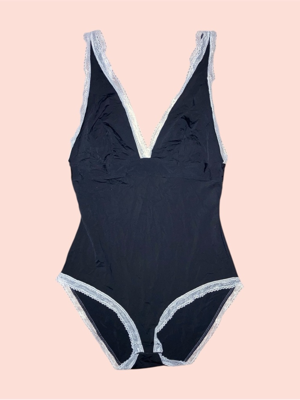 Classic Black Lace-Trim Bodysuit